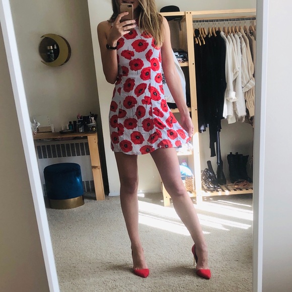Sisley Floral Dress / red - blueish white - Picture 1 of 3